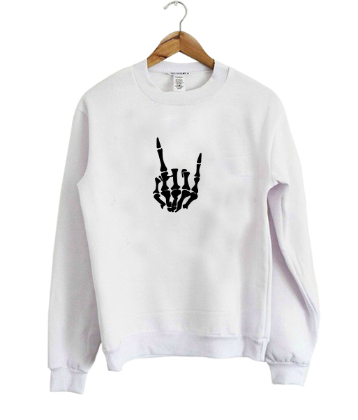 sweatshirt with skeleton hands