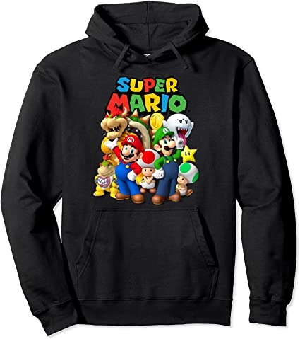 Super Mario Classic Group Shot Graphic Hoodie